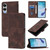 Samsung Galaxy S25 Edge 5G Skin-feel Embossed Leather Phone Case - Brown