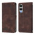 Samsung Galaxy S25 Edge 5G Skin-feel Embossed Leather Phone Case - Brown