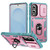Samsung Galaxy S25 Edge 5G Sliding Camshield TPU Hybrid PC Phone Case with Holder - Pink+Green
