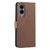 Samsung Galaxy S25 Edge 5G Splicing Color Hollow Flower Pattern RFID Leather Phone Case - Brown