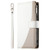 Samsung Galaxy S25 Edge 5G Stitching Multi-card Zipper Wallet Leather Phone Case with Short Strap - White