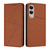 Samsung Galaxy S25 Edge 5G Strong Magnetic Frosted Flip Leather Phone Case - Coffee Color