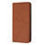 Samsung Galaxy S25 Edge 5G Strong Magnetic Frosted Flip Leather Phone Case - Coffee Color