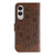 Samsung Galaxy S25 Edge 5G Sun Mandala Embossing Pattern Phone Leather Case - Brown