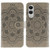 Samsung Galaxy S25 Edge 5G Sun Mandala Embossing Pattern Phone Leather Case - Grey