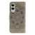 Samsung Galaxy S25 Edge 5G Sun Mandala Embossing Pattern Phone Leather Case - Grey