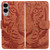 Samsung Galaxy S25 Edge 5G Tiger Embossing Pattern Flip Leather Phone Case - Brown