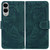 Samsung Galaxy S25 Edge 5G Tiger Embossing Pattern Flip Leather Phone Case - Green