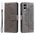 Samsung Galaxy S25 Edge 5G Totem Flower Embossed Leather Phone Case with Lanyard - Grey