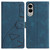 Samsung Galaxy S25 Edge 5G Triangles Embossed Leather Phone Case - Blue