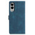 Samsung Galaxy S25 Edge 5G Triangles Embossed Leather Phone Case - Blue
