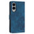 Samsung Galaxy S25 Edge 5G Tulips Embossed Leather Phone Case with Lanyard - Blue