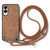 Samsung Galaxy S25 Edge 5G Vintage Leather PC Back Cover Phone Case with Crossbody Strap - Brown
