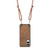 Samsung Galaxy S25 Edge 5G Vintage Leather PC Back Cover Phone Case with Crossbody Strap - Brown
