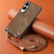 Samsung Galaxy S25 Edge 5G Vintage Leather PC Back Cover Phone Case with Crossbody Strap - Brown