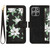 Moto G 2025 Floral Pattern Leather Phone Case with Lanyard - Black