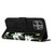 Moto G 2025 Floral Pattern Leather Phone Case with Lanyard - Black