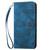 Moto G 2025 Grid Butterfly Embossed Pattern Leather Phone Case with Lanyard - Dark Blue
