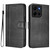 Moto G 2025 Line Splicing Buckle Retro Leather Phone Case - Black