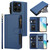 Moto G 2025 Magnetic Closure 9 Card Slots Zipper Leather Case with Hand Strap - Dark Blue