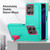 Moto G 2025 Rugged PC + Silicone Phone Case with Holder - Light Green+Rose Red
