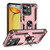 Moto G 2025 Shockproof TPU + PC Phone Case with Holder - Rose Gold