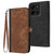 Moto G 2025 Side Buckle Double Fold Hand Strap Leather Phone Case - Brown