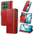Moto G Power 2025 CaseNeo Splicing Dual Magnetic Buckle Leather Phone Case - Red