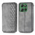 Moto G Power 2025 Cubic Grid Pressed Magnetic Leather Phone Case - Gray