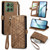 Moto G Power 2025 Geometric Zipper Wallet Side Buckle Leather Phone Case - Brown