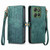 Moto G Power 2025 Geometric Zipper Wallet Side Buckle Leather Phone Case - Green