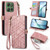 Moto G Power 2025 Geometric Zipper Wallet Side Buckle Leather Phone Case - Pink