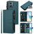 Moto G Power 2025 Magnetic Closure 9 Card Slots Zipper Leather Case with Hand Strap - Dark Green