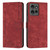 Moto G Power 2025 Skin Feel Stripe Pattern Leather Phone Case with Lanyard - Red