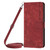 Moto G Power 2025 Skin Feel Stripe Pattern Leather Phone Case with Lanyard - Red