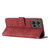 Moto G Power 2025 Skin Feel Stripe Pattern Leather Phone Case with Lanyard - Red