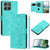 Moto G Power 2025 Tulips Embossed Leather Phone Case with Lanyard - Green