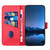 Moto G Power 2025 YX0070 Carbon Fiber Buckle Leather Phone Case with Lanyard - Red