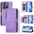 Moto G Stylus 2025 Multi-Card Slots Zipper Wallet Leather Phone Case - Purple