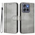 Motorola Edge 2025 Line Splicing Buckle Retro Leather Phone Case - Grey