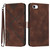 iPhone 7 / 8 / SE 2020 / SE 2022 Line Pattern Skin Feel Leather Phone Case - Coffee