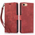 iPhone 7 / 8 / SE 2020 / SE 2022 Orchid Butterfly Embossed Leather Phone Case - Red