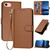 iPhone 7 / 8 / SE 2020 / SE 2022 YX0070 Carbon Fiber Buckle Leather Phone Case with Lanyard - Coffee