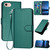 iPhone 7 / 8 / SE 2020 / SE 2022 YX0070 Carbon Fiber Buckle Leather Phone Case with Lanyard - Dark Green