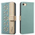 iPhone 7 / 8 / SE 2020 / SE 2022 Splicing Color Hollow Flower Pattern RFID Leather Phone Case - Green
