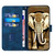 iPhone 7 / 8 / SE 2020 / SE 2022 YX0060 Elephant Head Embossed Phone Leather Case with Lanyard - Royal Blue