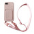 iPhone 7 / 8 / SE 2020 / SE 2022 Card Slot Liquid Silicone Phone Case with Lanyard - Light Pink