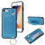 iPhone 7 / 8 / SE 2020 / SE 2022 Glitter Powder PU+TPU Shockproof Protective Case with Holder & Card Slots & Wrist Strap - Blue