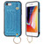 iPhone 7 / 8 / SE 2020 / SE 2022 Glitter Powder PU+TPU Shockproof Protective Case with Holder & Card Slots & Wrist Strap - Blue