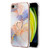 iPhone 7 / 8 / SE 2020 / SE 2022 Electroplating Pattern IMD TPU Shockproof Case with Rhinestone Ring Holder - Milky Way White Marble